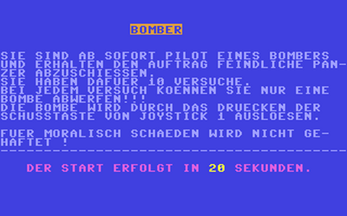 C64 GameBase Bomber Vogel-Verlag_KG/CHIP 1983