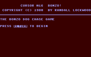 C64 GameBase Bonzo! The_Code_Works/CURSOR 1980