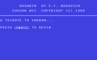 C64 GameBase Boswain The_Code_Works/CURSOR 1980