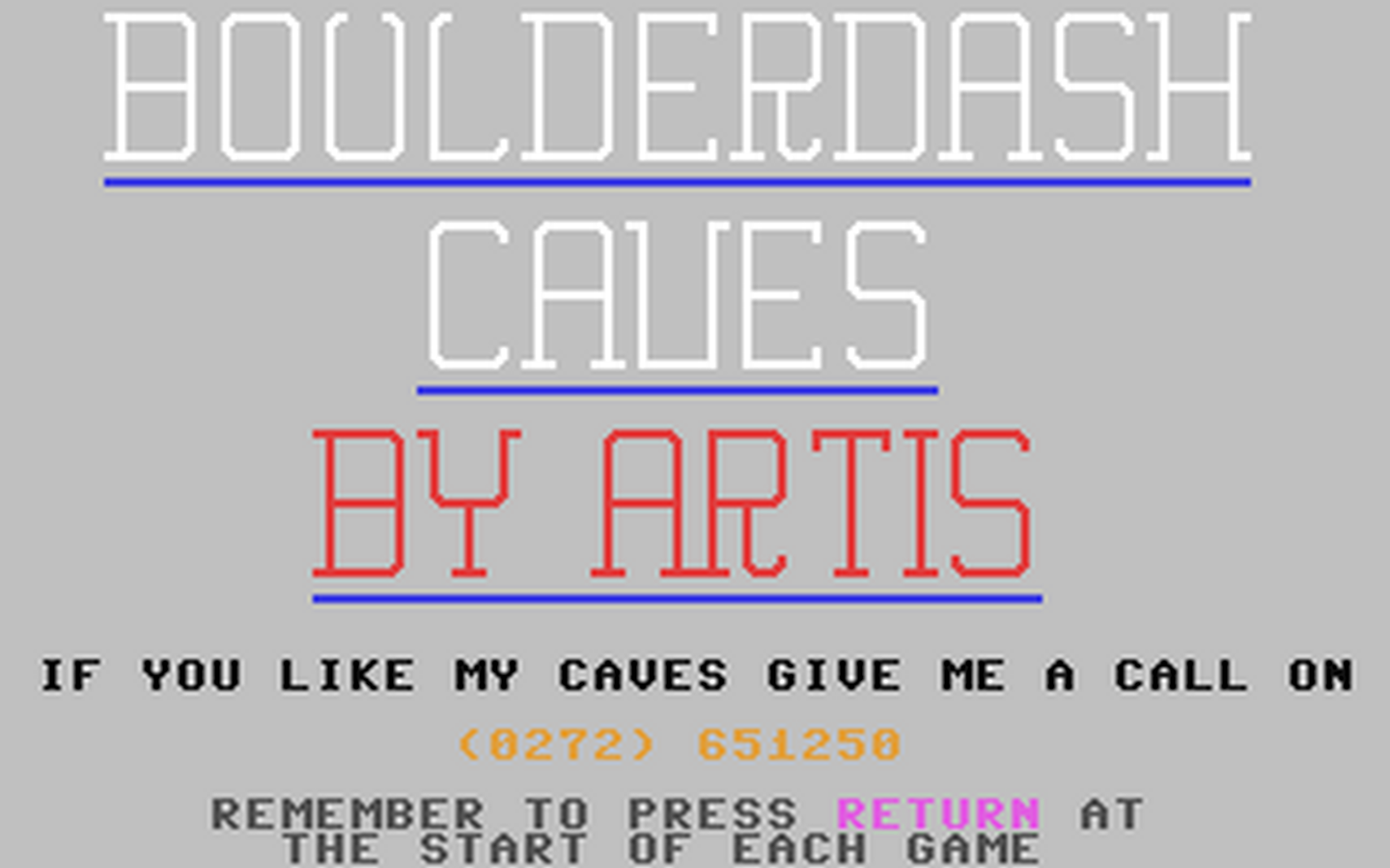 C64 GameBase Boulderdash_Caves (Not_Published)