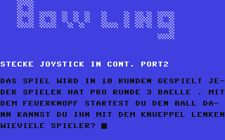 C64 GameBase Bowling Roeske_Verlag/Homecomputer 1984