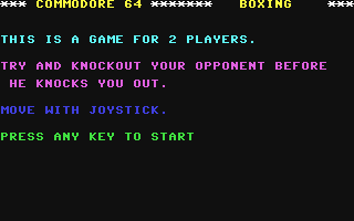 C64 GameBase Boxing Robtek_Ltd. 1986