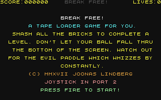 C64 GameBase Break_Free! (Public_Domain) 2017