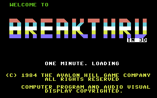 C64 GameBase Breakthru_in_3D Avalon_Hill_Microcomputer_Games,_Inc. 1984