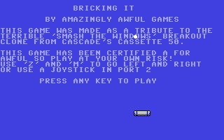 C64 GameBase Bricking_It (Public_Domain) 2019