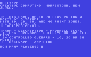 C64 GameBase Bullseye Creative_Computing 1978