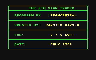 C64 GameBase Big_Star_Trader,_The S+S_Soft_Vertriebs_GmbH 1991