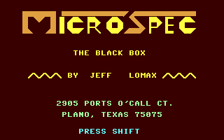 C64 GameBase Black_Box,_The MicroSpec 1983