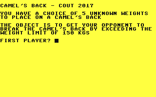 C64 GameBase Camel's_Back (Public_Domain) 2017