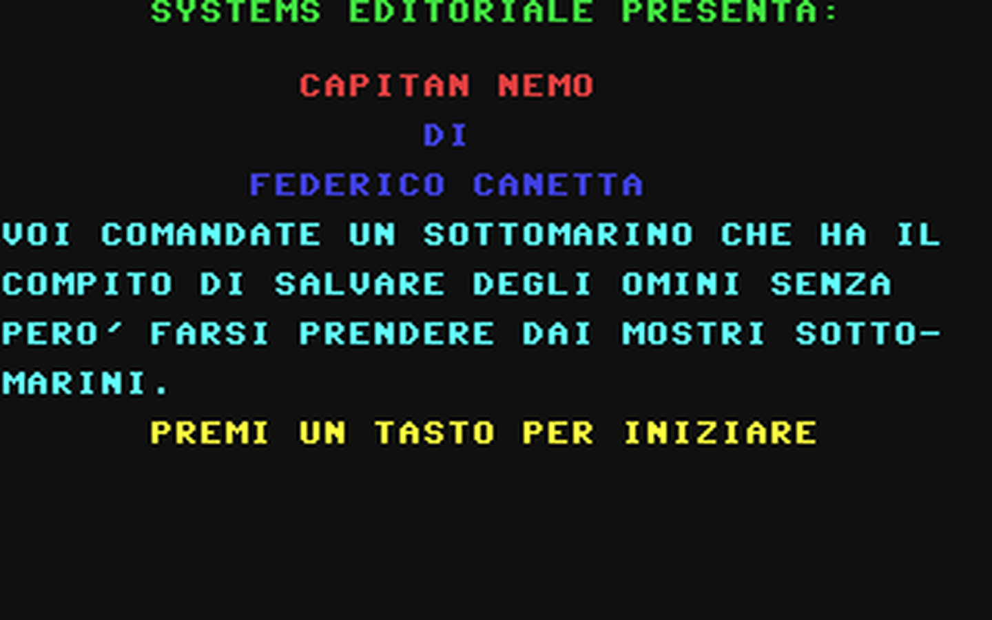 C64 GameBase Capitan_Nemo Systems_Editoriale_s.r.l./Commodore_(Software)_Club 1985