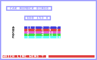 C64 GameBase Car_Number_Bingo Guild_Publishing/Newtech_Publishing_Ltd. 1984