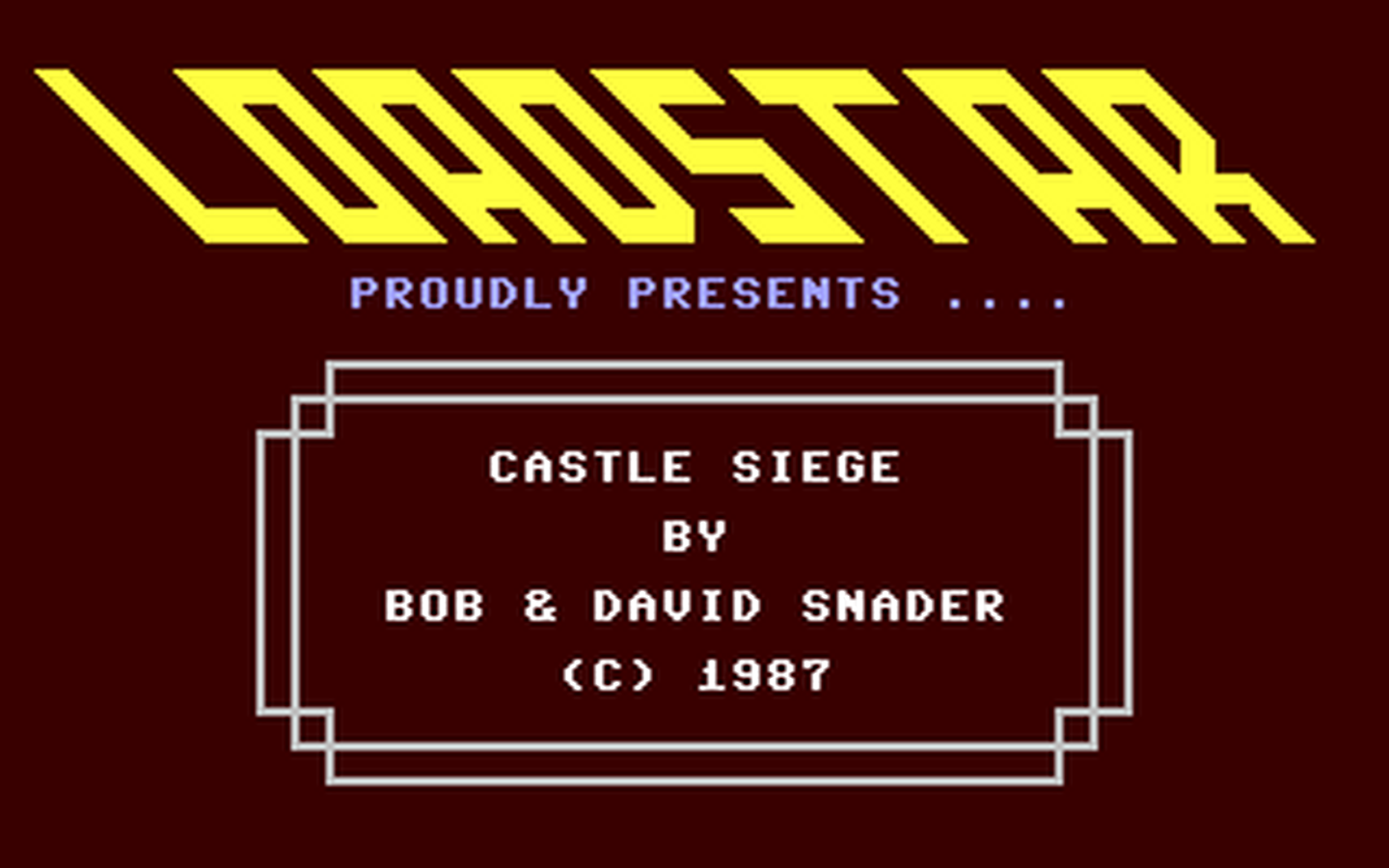 C64 GameBase Castle_Siege Loadstar/Softdisk_Publishing,_Inc. 1987