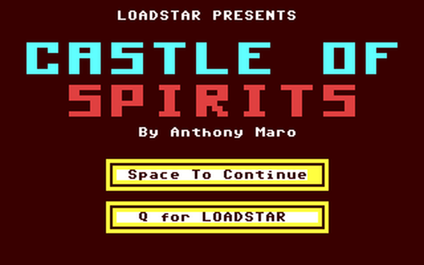 C64 GameBase Castle_of_Spirits Loadstar/Softdisk_Publishing,_Inc. 1988