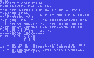 C64 GameBase Chase Creative_Computing 1979