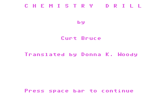 C64 GameBase Chemistry_Drill Loadstar/Softalk_Production 1984