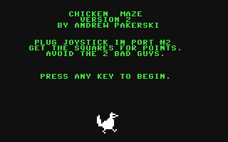 C64 GameBase Chicken_Maze Loadstar/Softalk_Production 1985