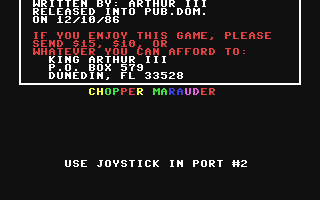 C64 GameBase Chopper_Marauder (Public_Domain) 1986