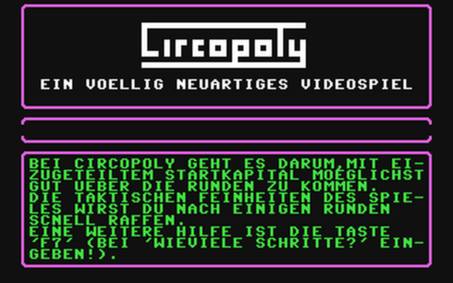 C64 GameBase Circopoly S+S_Soft_Vertriebs_GmbH 1984