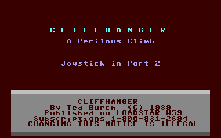 C64 GameBase Cliffhanger_-_A_Perilous_Climb Commodore_Magazine,_Inc. 1989