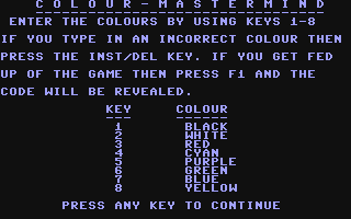 C64 GameBase Colour-Mastermind Argus_Specialist_Publications_Ltd./Games_Computing 1985