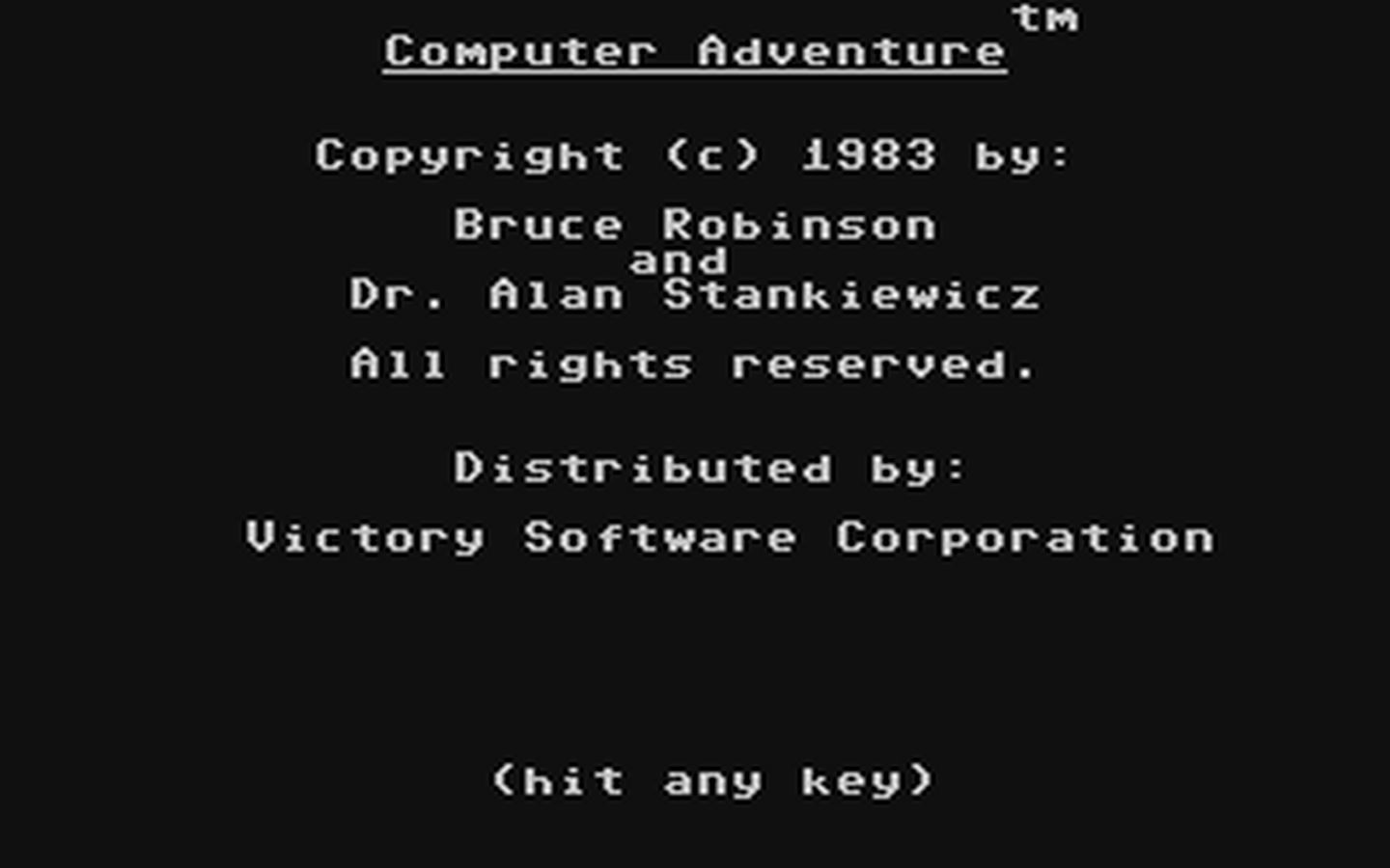 C64 GameBase Computer_Adventure Victory_Software 1983