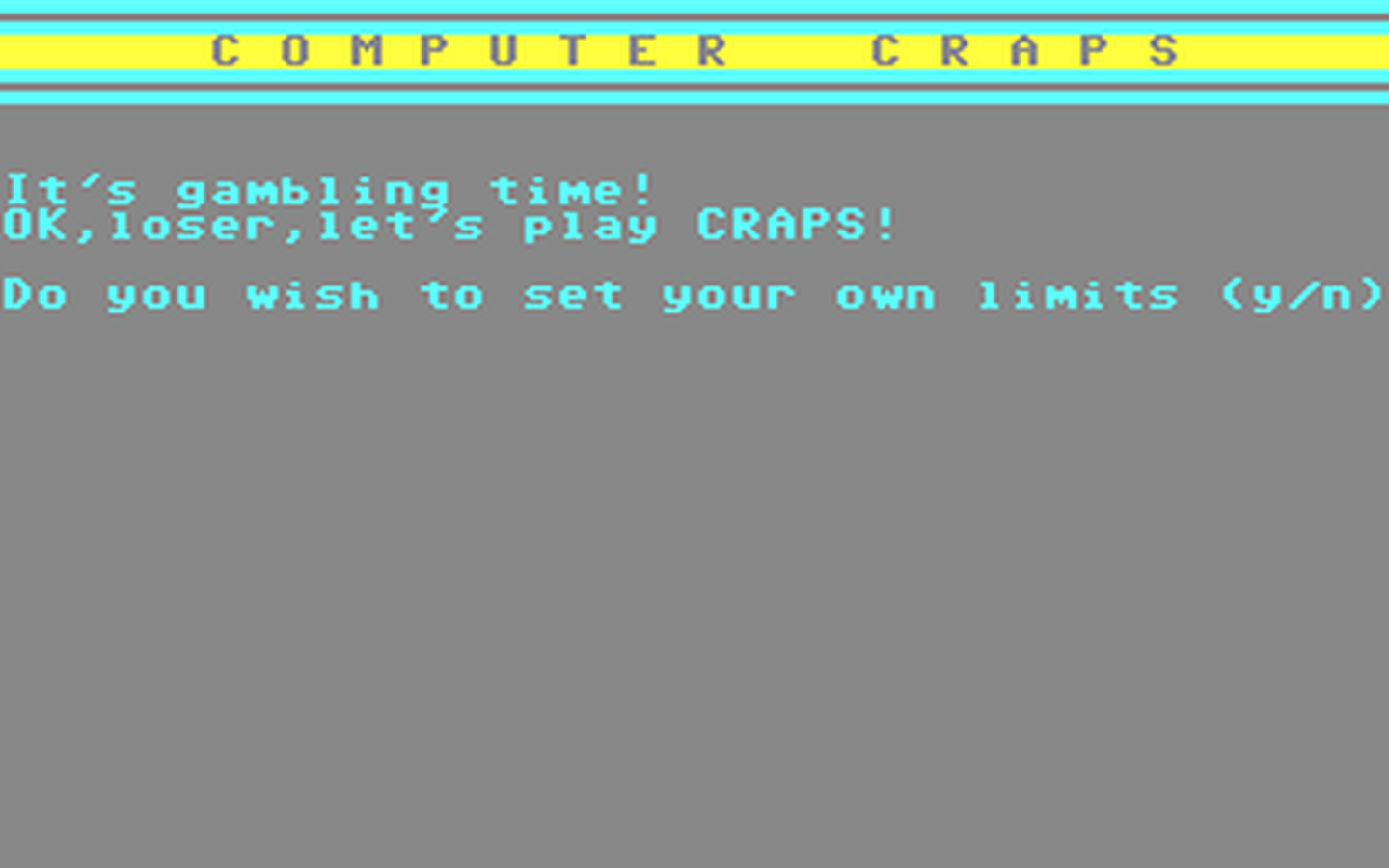 C64 GameBase Computer_Craps