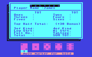 C64 GameBase Computer_Yehtzee Argus_Specialist_Publications_Ltd./Your_Commodore 1985