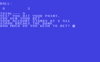 C64 GameBase Craps Tab_Books,_Inc. 1981