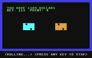 C64 GameBase Craps Datamost,_Inc. 1984