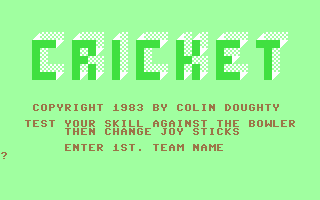 C64 GameBase Cricket Colin_Doughty 1983