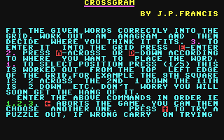 C64 GameBase Crossgram PCW_(Popular_Computing_Weekly)/Sunshine_Publications_Ltd. 1985
