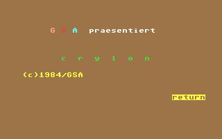 C64 GameBase Crylon GSA 1984