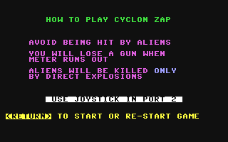 C64 GameBase Cyclon_Zap_-_Space_Bomb Keypunch_Software 1987