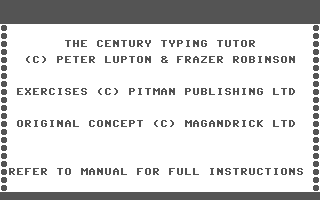C64 GameBase Century_Typing_Tutor,_The Century_Communications_Ltd.