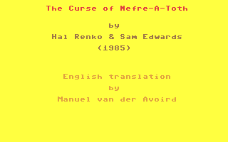 C64 GameBase Curse_of_Nefre-A-Toth,_The (Not_Published) 2019