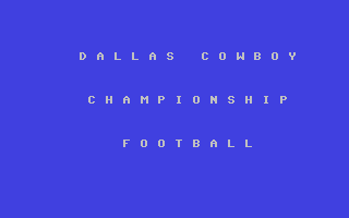 C64 GameBase Dallas_Cowboy_Championship_Football