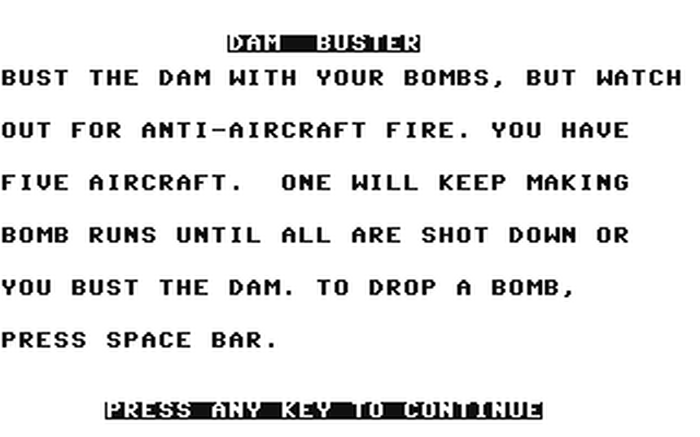 C64 GameBase Dam_Buster ShareData,_Inc./Green_Valley_Publishing,_Inc. 1985