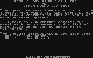 C64 GameBase Danger!_Adventurer_at_Work! The_Guild_Adventure_Software 1991