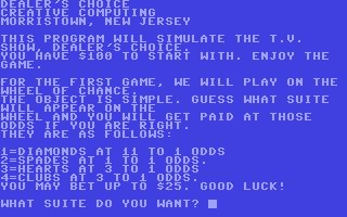 C64 GameBase Dealer's_Choice Creative_Computing 1979