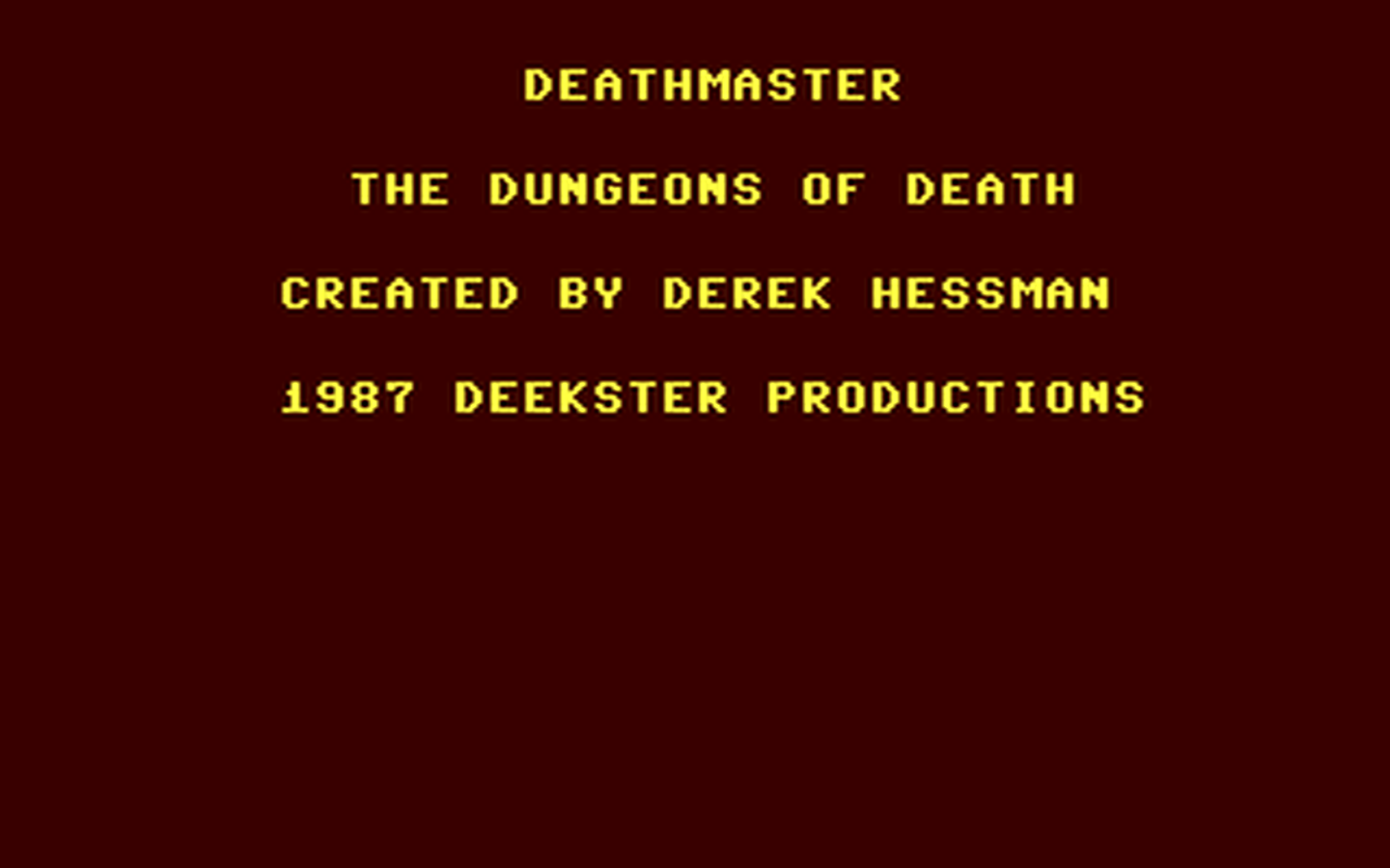 C64 GameBase Deathmaster_-_The_Dungeons_of_Death Deekster_Productions 1987