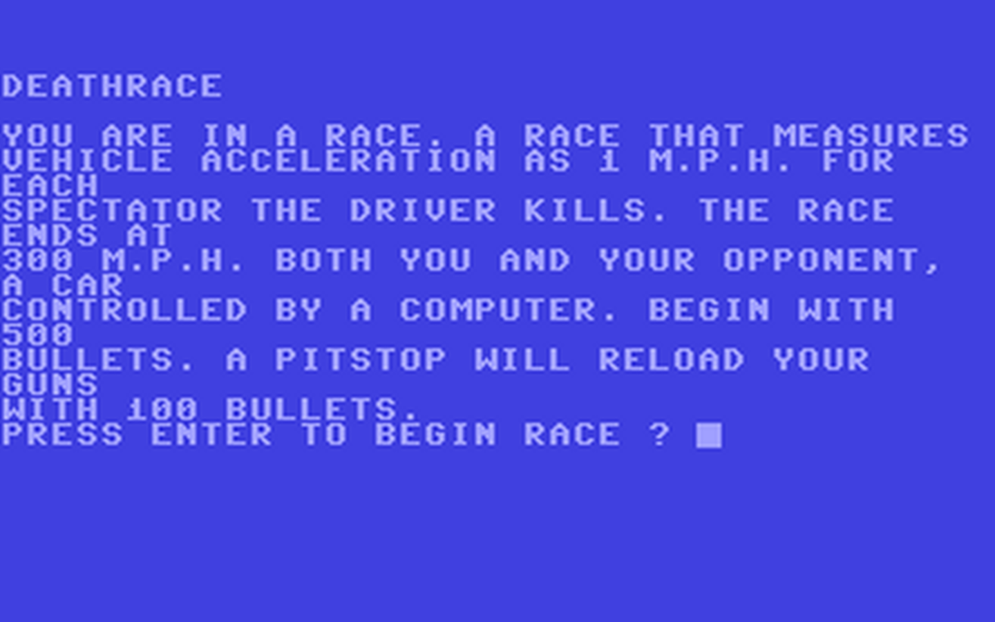 C64 GameBase Deathrace Tab_Books,_Inc. 1981