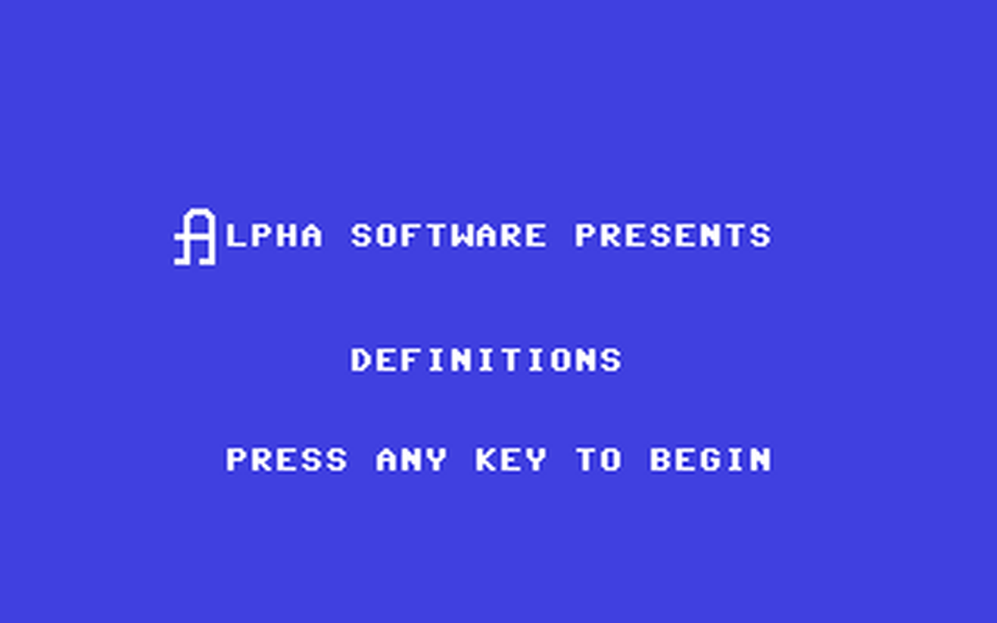 C64 GameBase Definitions Alpha_Software_Ltd. 1986