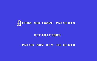 C64 GameBase Definitions Alpha_Software_Ltd. 1986