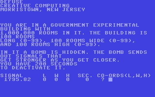C64 GameBase Defuse Creative_Computing 1979