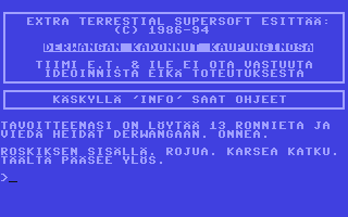 C64 GameBase Derwangan_Kadonnut_Kaupunginosa Extra_Terrestial_Supersoft 1994