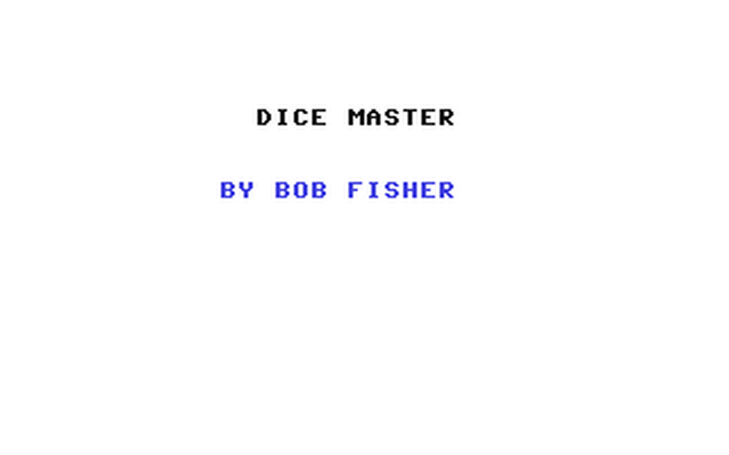 C64 GameBase Dice_Master