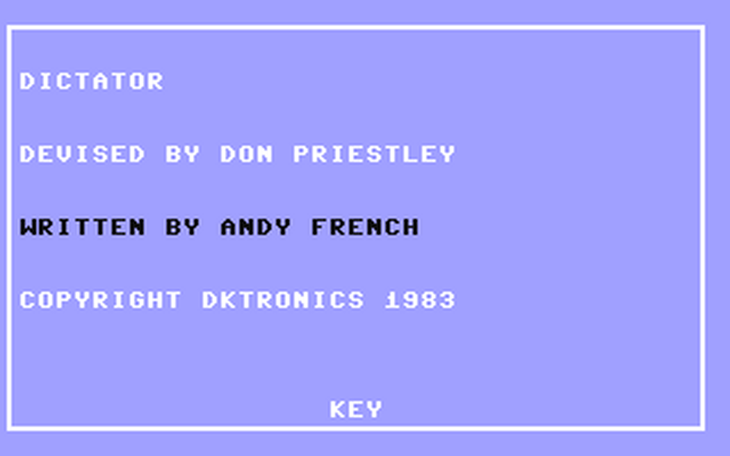 C64 GameBase Dictator Dk'Tronics_Ltd. 1983