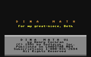 C64 GameBase Dina_Math Loadstar/Softdisk_Publishing,_Inc. 1991