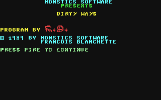 C64 GameBase Dirty_Ways Monstics_Software 1989