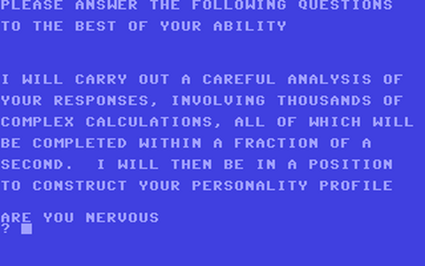 C64 GameBase Dr._Sinister's_Personality_Test Petsoft 1979